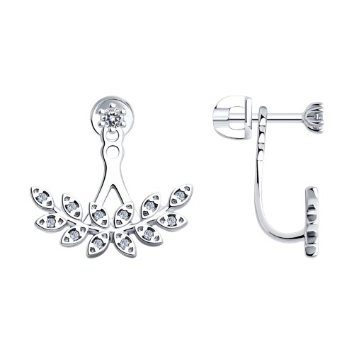 Серьги из серебра с фианитами - видео