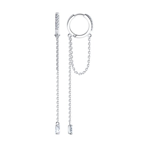 Серьги из серебра с фианитами - видео на модели