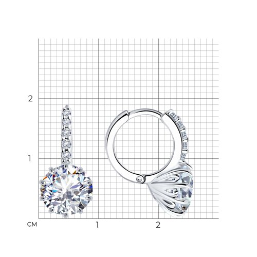 Серьги из серебра с фианитами из серебро — вид 4