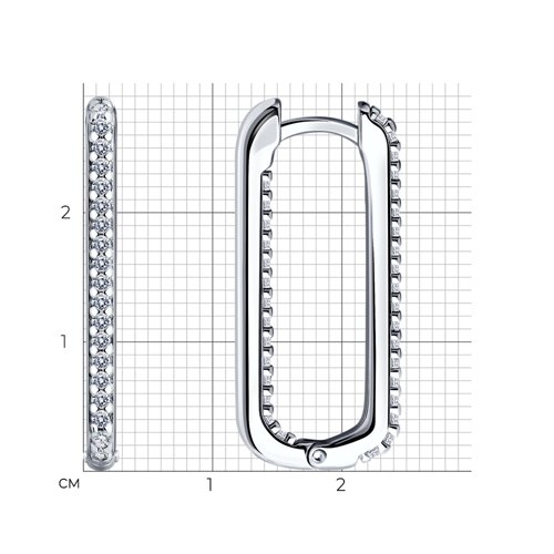 Серьги из серебра с фианитами из серебро — вид 4