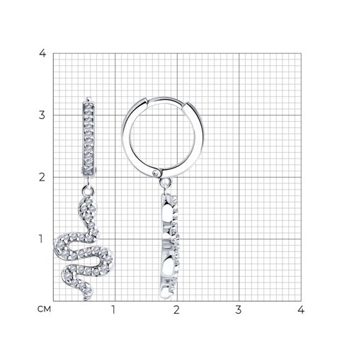 Серьги из серебра с фианитами из серебро — вид 3