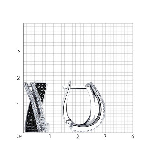 Серьги из серебра с фианитами из серебро — вид 3