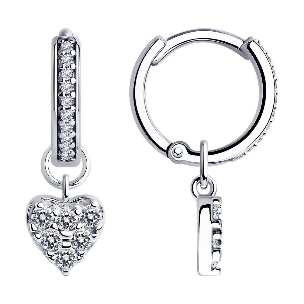 Серьги из серебра с фианитами - видео на модели