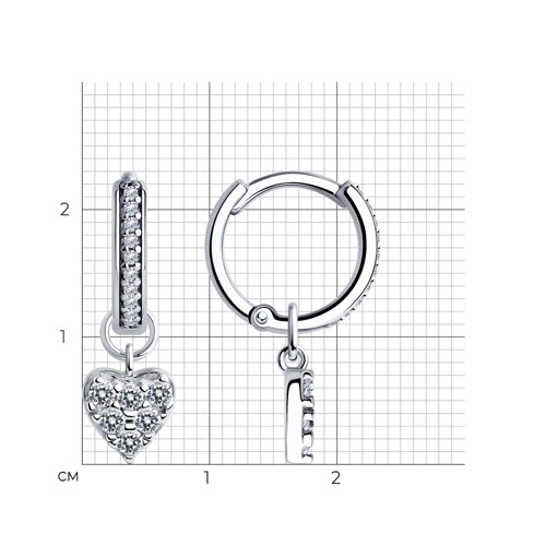 Серьги из серебра с фианитами из серебро — вид 3
