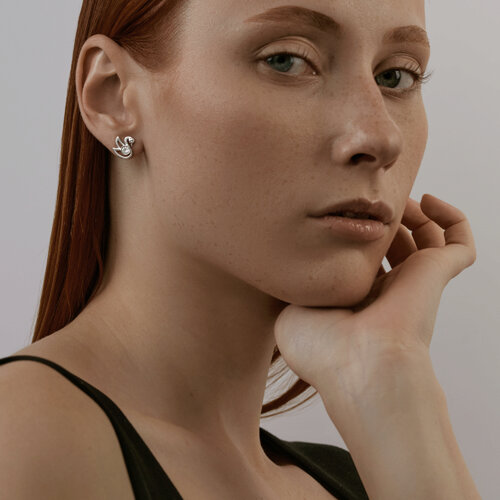 Серьги из серебра с фианитами из серебро — вид 3