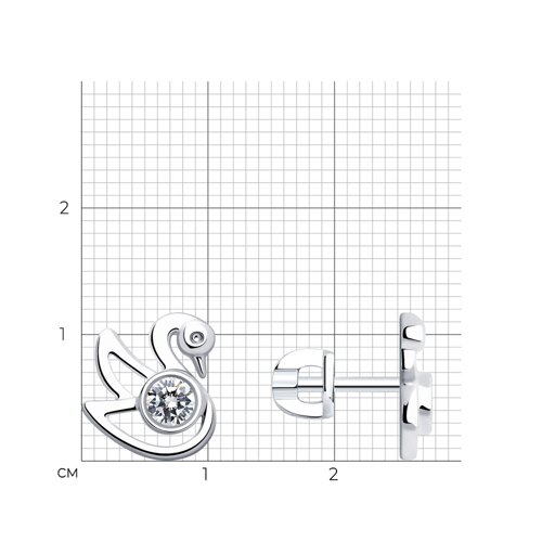 Серьги из серебра с фианитами из серебро — вид 4