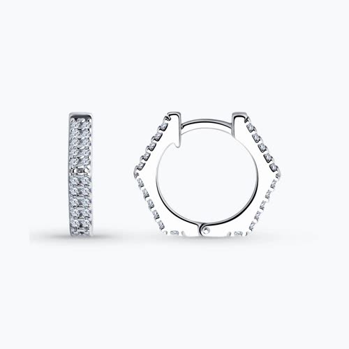 Серьги из серебра с фианитами - видео на модели