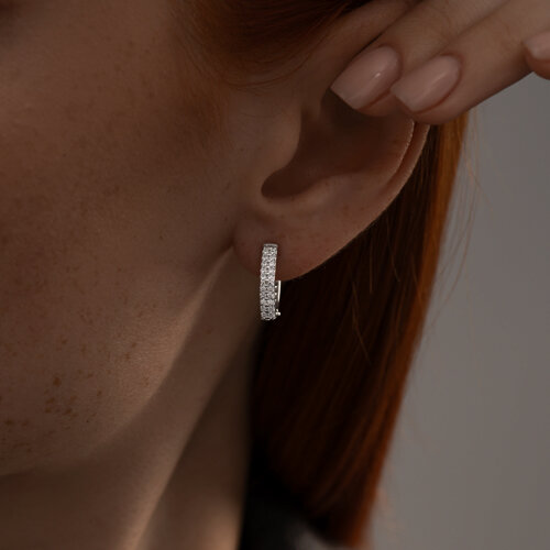 Серьги из серебра с фианитами из серебро — вид 2