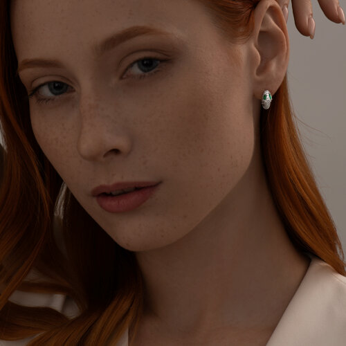 Серьги из серебра с фианитами из серебро — вид 3