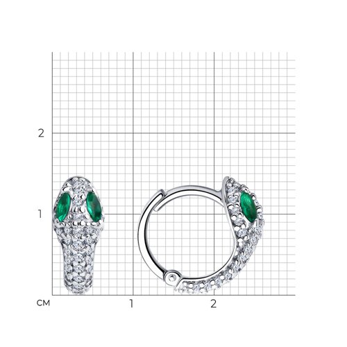 Серьги из серебра с фианитами из серебро — вид 4