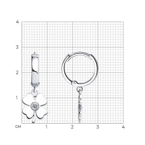 Серьги из серебра с фианитами из серебро — вид 4