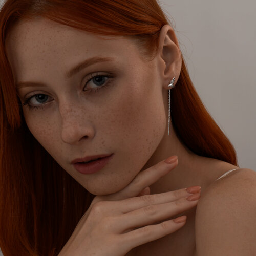 Серьги из серебра с фианитами из серебро — вид 3