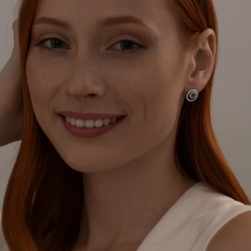 Серьги из серебра с фианитами из серебро — вид 3