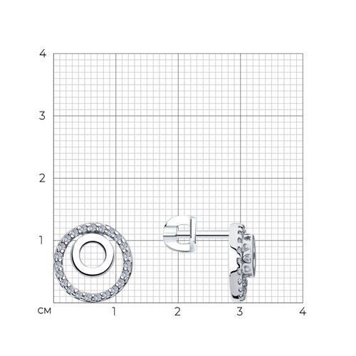 Серьги из серебра с фианитами из серебро — вид 4