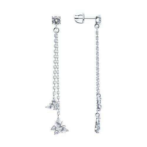 Серьги из серебра с фианитами - видео