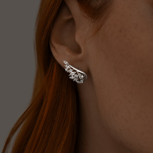 Серьги из серебра с фианитами из серебро — вид 3