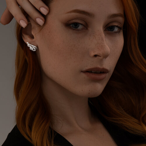 Серьги из серебра с фианитами из серебро — вид 4