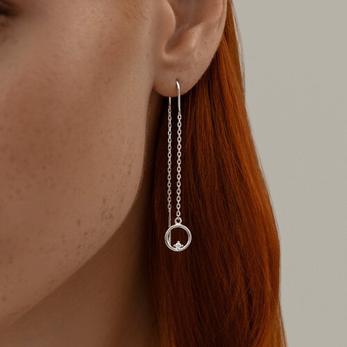 Серьги из серебра с фианитами из серебро — вид 4