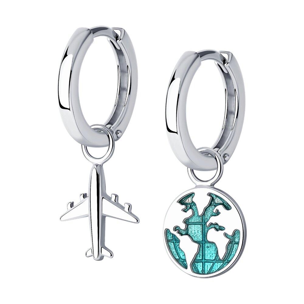 Серьги из серебра с эмалью - видео на модели