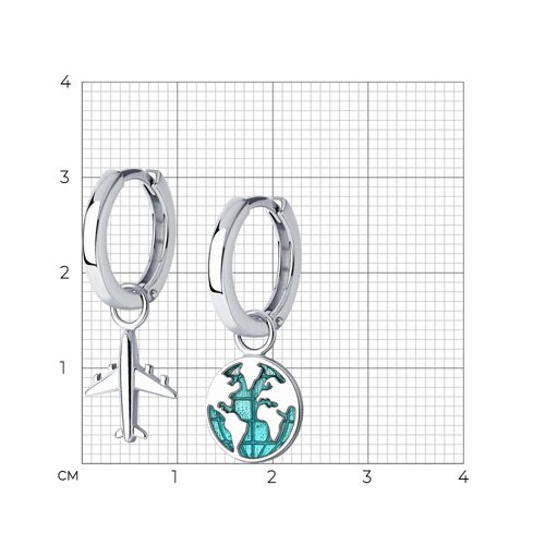 Серьги из серебра с эмалью из серебро — вид 4