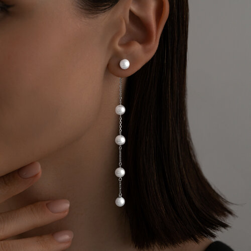 Серьги из серебра с жемчугом из серебро — вид 3