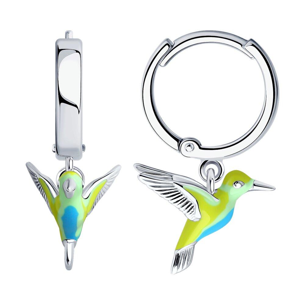 Серьги из серебра с эмалью - видео на модели