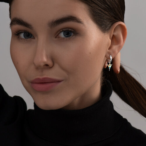 Серьги из серебра с эмалью из серебро — вид 3