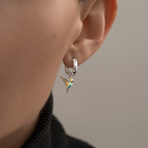 Серьги из серебра с эмалью из серебро — вид 4