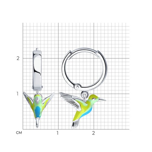 Серьги из серебра с эмалью из серебро — вид 5