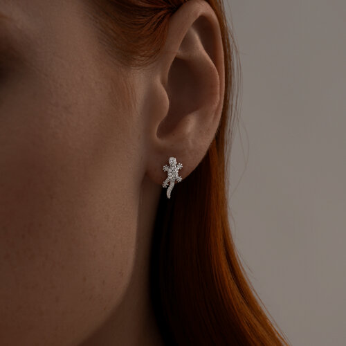 Серьги из серебра с фианитами из серебро — вид 3