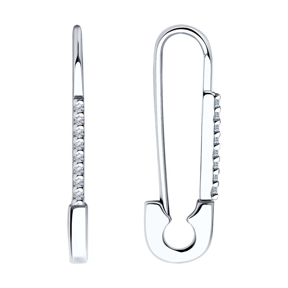 Серьги из серебра с фианитами - видео на модели