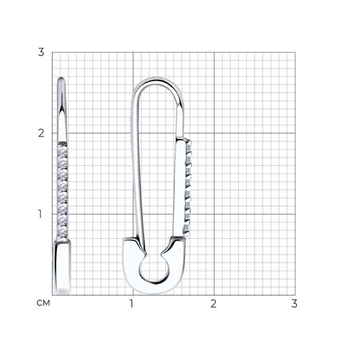 Серьги из серебра с фианитами из серебро — вид 4