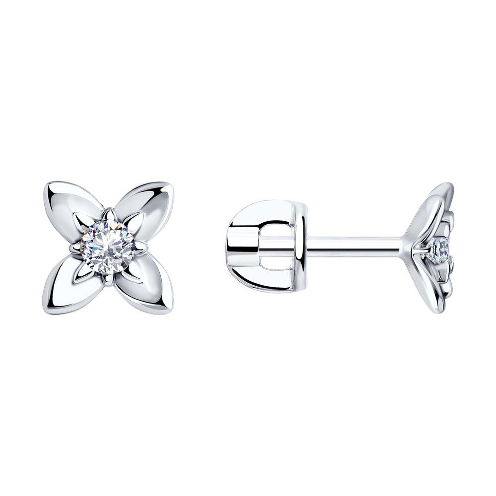 Серьги из серебра с фианитами - видео на модели