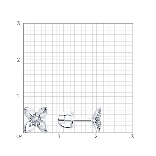 Серьги из серебра с фианитами из серебро — вид 5