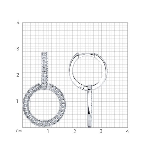 Серьги из серебра с фианитами из серебро — вид 5