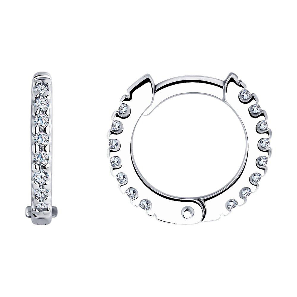 Серьги из серебра с фианитами - видео на модели