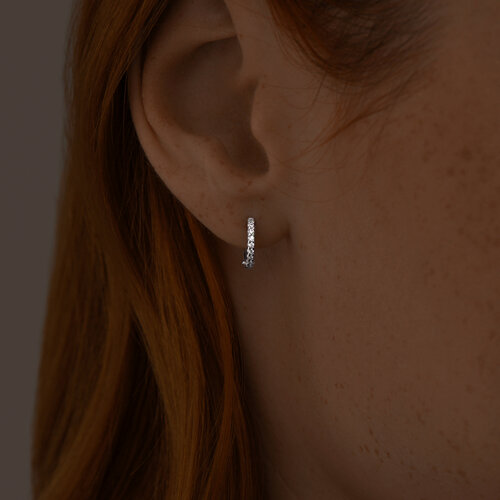 Серьги из серебра с фианитами из серебро — вид 3