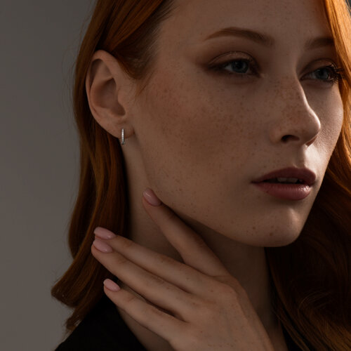 Серьги из серебра с фианитами из серебро — вид 4