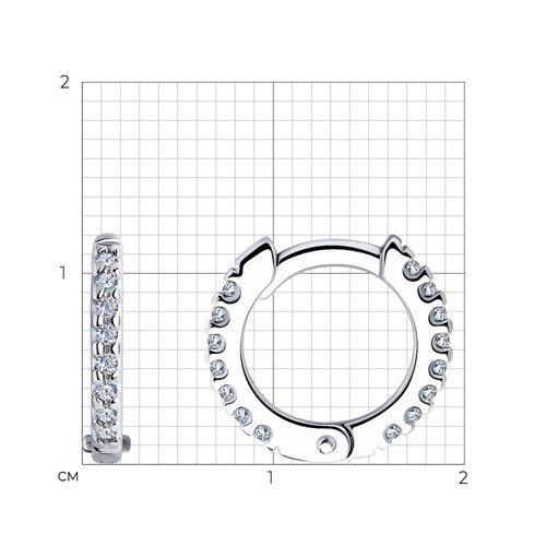 Серьги из серебра с фианитами из серебро — вид 5
