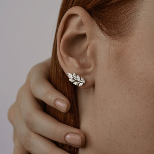 Серьги из серебра с фианитами из серебро — вид 3