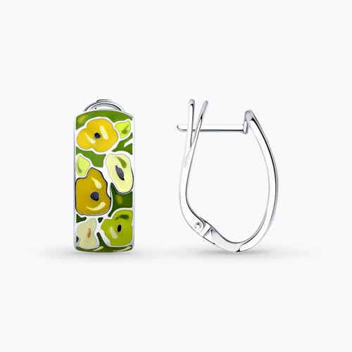 Серьги из золочёного серебра с эмалью - видео на модели