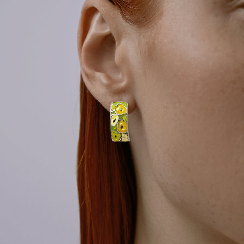 Серьги из золочёного серебра с эмалью из серебро — вид 3