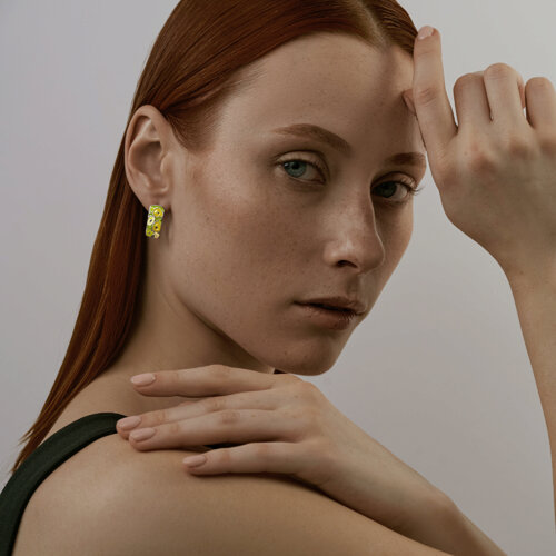 Серьги из золочёного серебра с эмалью из серебро — вид 4