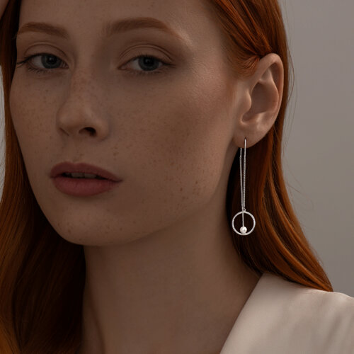 Серьги из серебра с жемчугом из серебро — вид 3