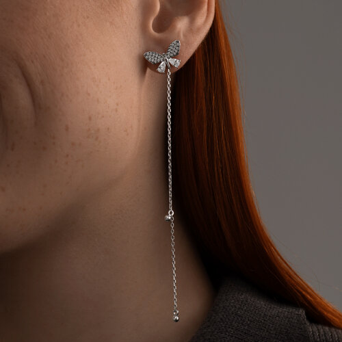 Серьги из серебра с фианитами из серебро — вид 3