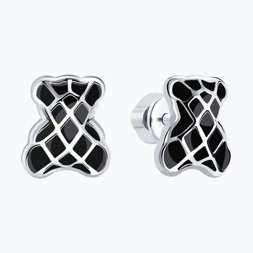 Серьги из серебра с эмалью из серебро — вид 2