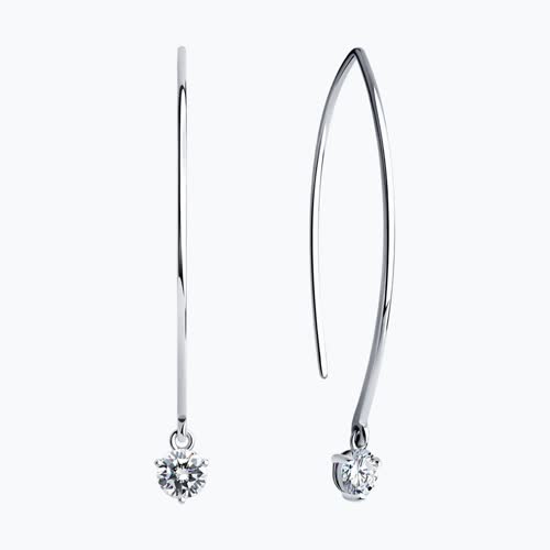 Серьги из серебра с фианитами из серебро — вид 2