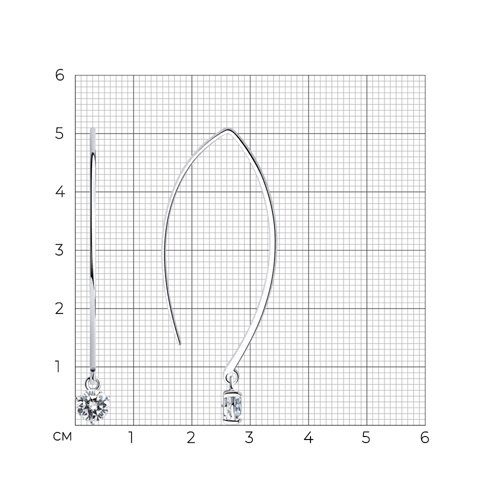 Серьги из серебра с фианитами из серебро — вид 4