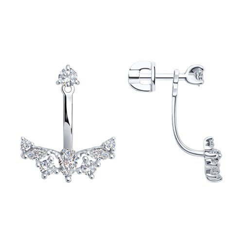 Серьги из серебра с фианитами - видео