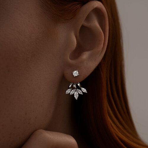 Серьги из серебра с фианитами из серебро — вид 3